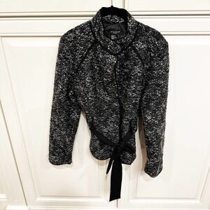 Sandro Designer Women’s Tweed Fully Lined Belted Coat Blazer‎ Jacket